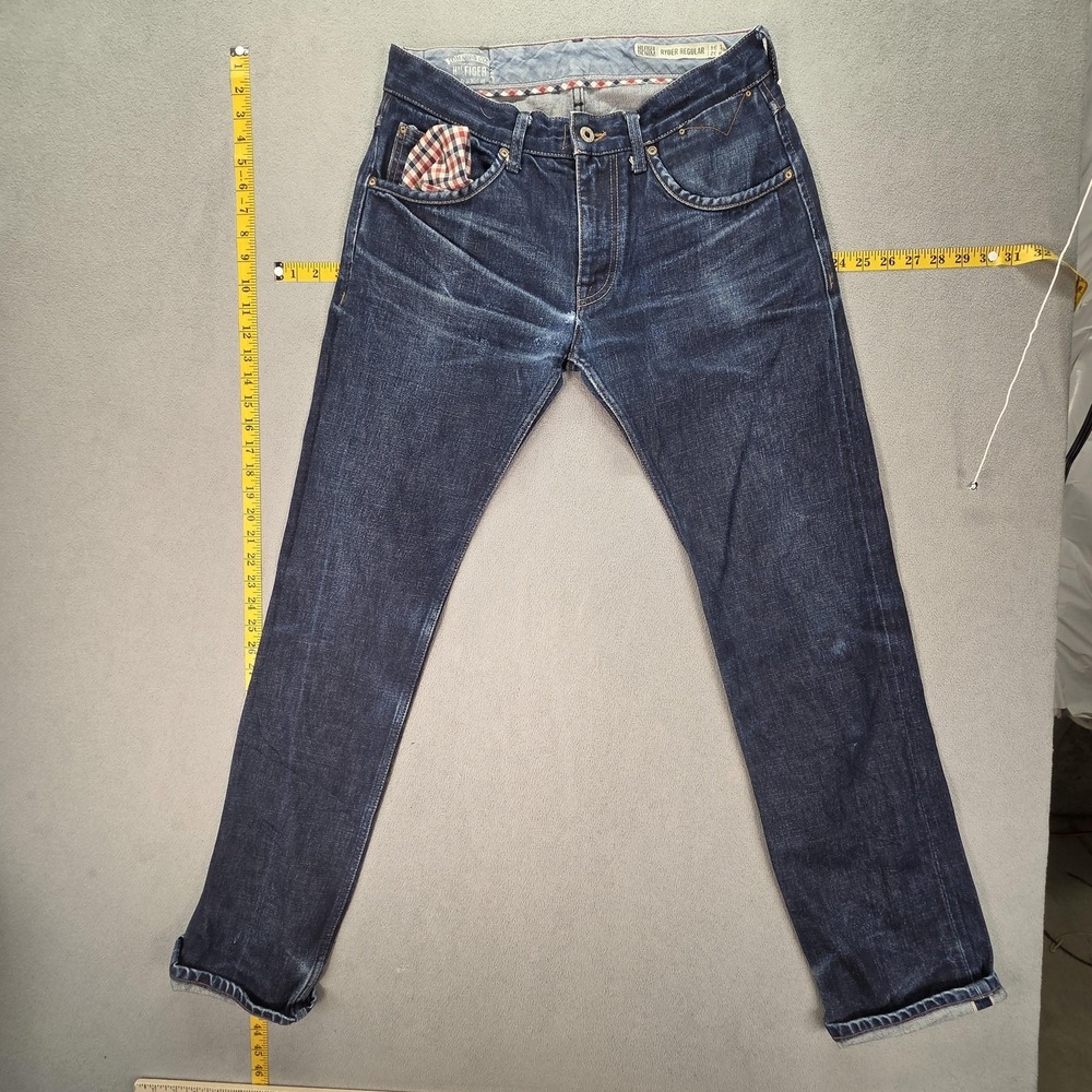 Tommy Hilfiger Jeans Mens‎ Selvedge Ryder Regular Straight Whiskers Fits 30x33